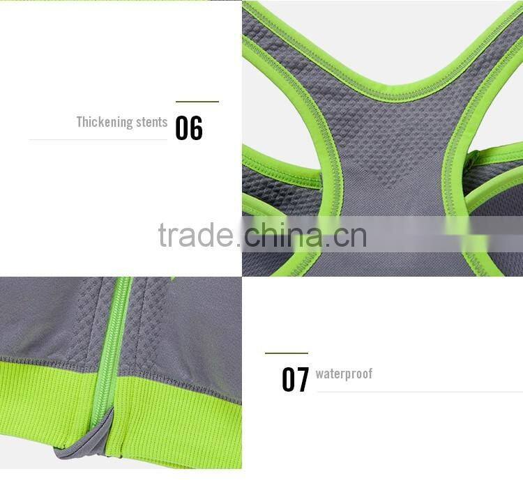 In Stock Items Front Zipper Women Gender Yoga Tanks Sport Bra Women