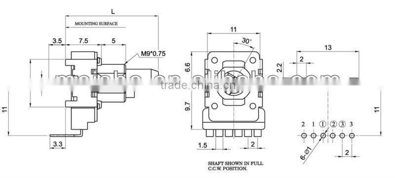 11mm Midori electronic potentiometer