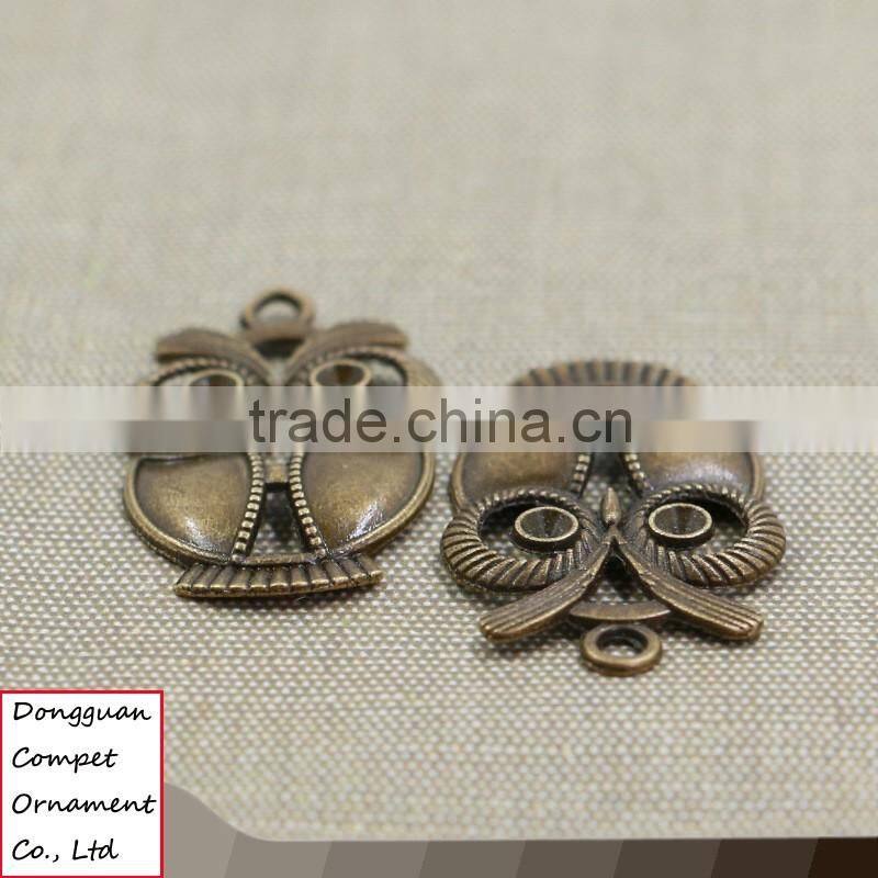 Wholesale hollow out diy jewelry large zinc alloy owl pendant