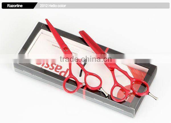 Red Teflon Coating in SUS420J2 Stainless Steel hair scissors
