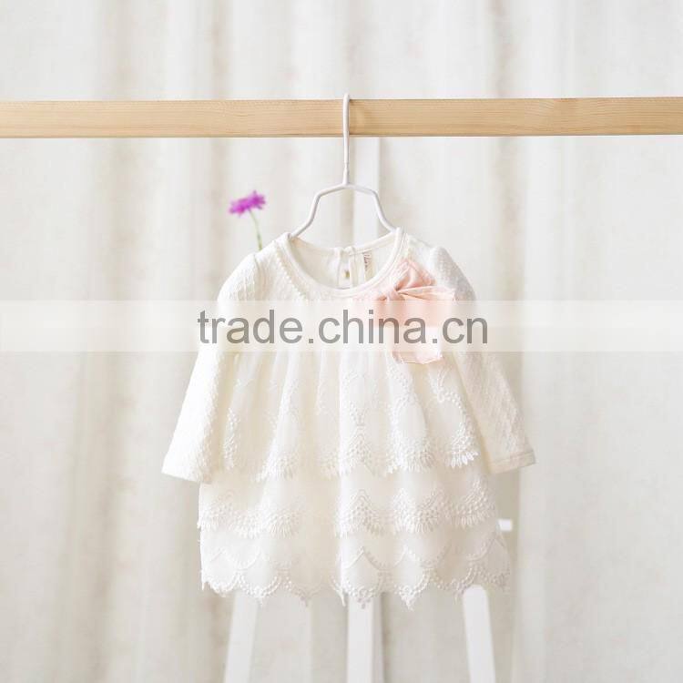 Hot Sale Baby Clothing Infant Baby Girl Lace Pearls Dress Kids Cake Princess Dress Toddlers Soft Cotton Dresses