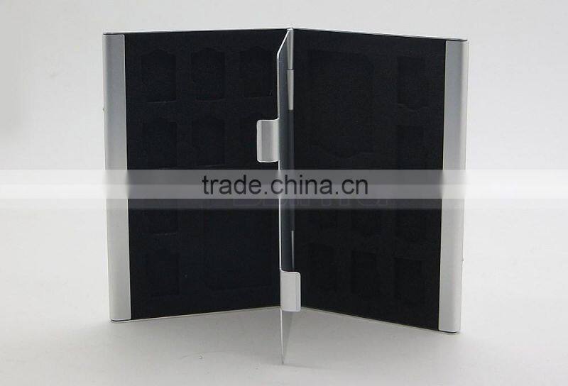 Aluminum Memory Card Case for MicroSD Card SD SDHC CARD 16TF+2SD