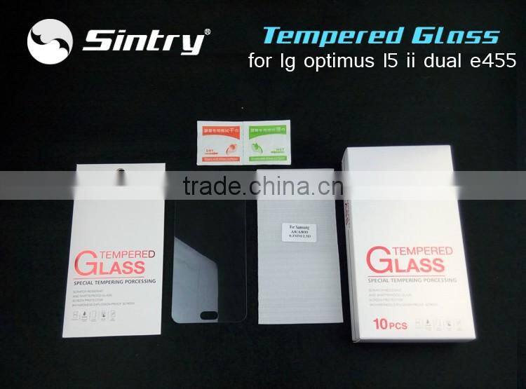 Explosion proof coating 4.0inch screen protector Wholesale tempered glass screen protector for lg optimus l5 ii dual e455