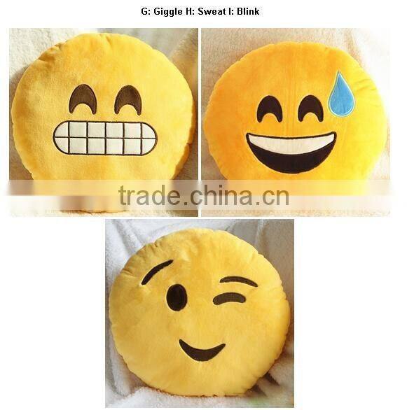 Free sample emoji pillow/2016 hot design of stuffed emoji pillows/emoji plush pillow