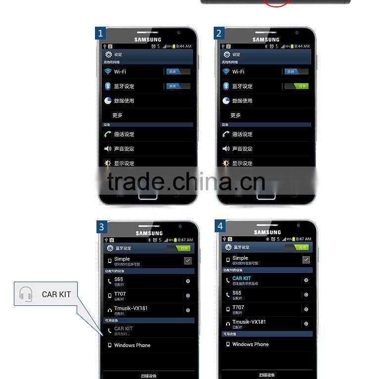 Sun Visor Bluetooth Handsfree Car Kit with Phone No. Display, Aux Bluetooth Car Kit with Car Charger