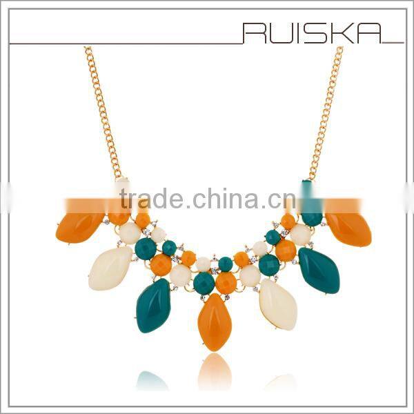High Trendy Design Elegant Alloy Jewelry Multi Colored Necklace