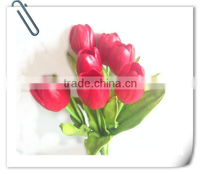 Decoration artificial flower wholesale PU tulip artificial bouquet