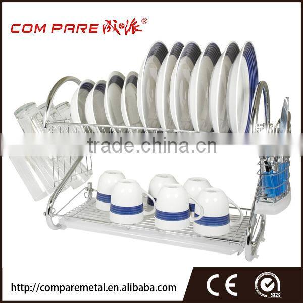 Wood dish drying kitchen storage rack