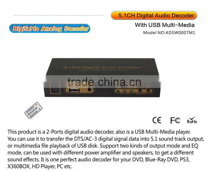 digital to 5.1 analog audio decoder