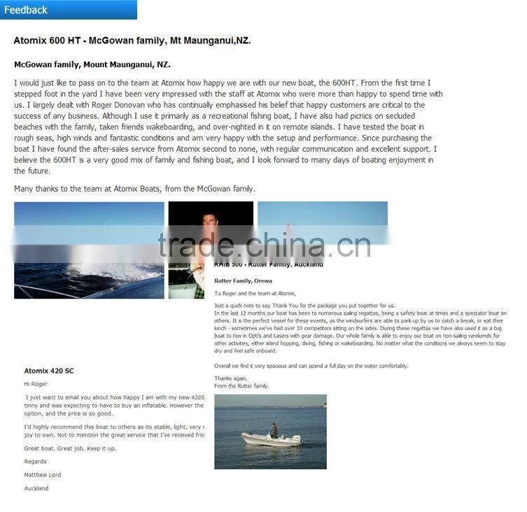 8m CE approved Fiberglass hull RIB boat (7500RIB)