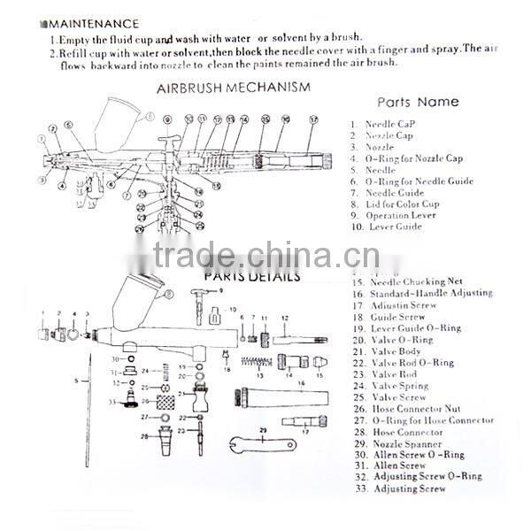 0.2mm 13cc Dual Action Airbrush Pen for Nail Art Body Tattoos Cake Toy Models Makeup AS-39