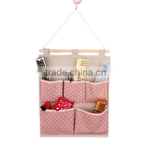 durable wall decorative fabric hanging bag with pocket