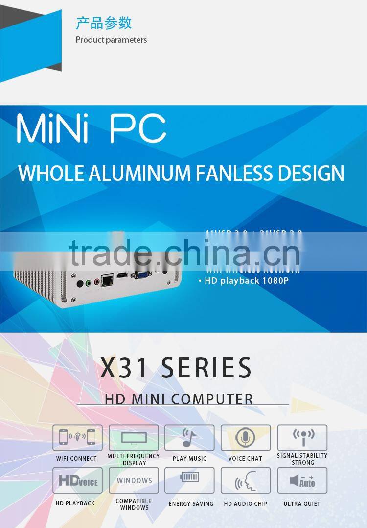 Low Price X31-4500u Thin Mini Itx Fanless i3 Fanless Desktop PC Support MIC 8G RAM 256G SSD