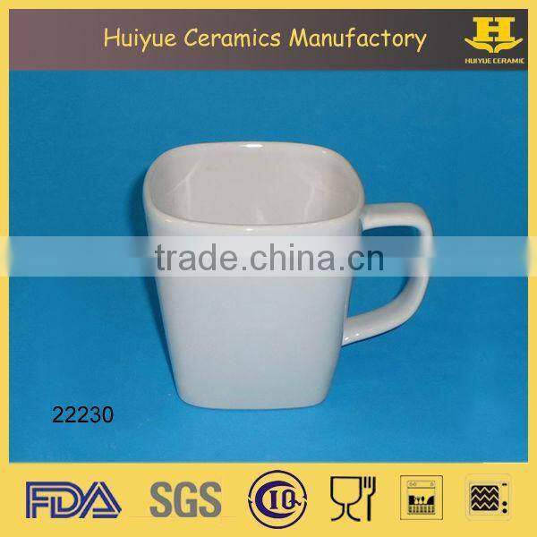 white ceramic square coffee mug, white coffee mug
