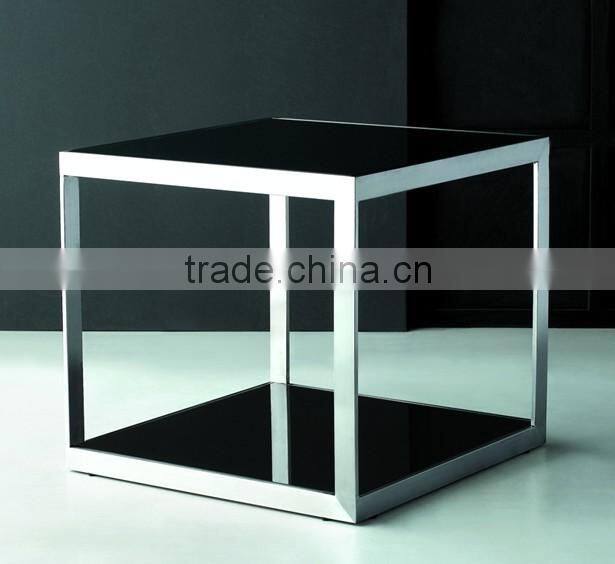 brass and glass coffee tables, rotating glass coffee table, square glass coffee table CT-070