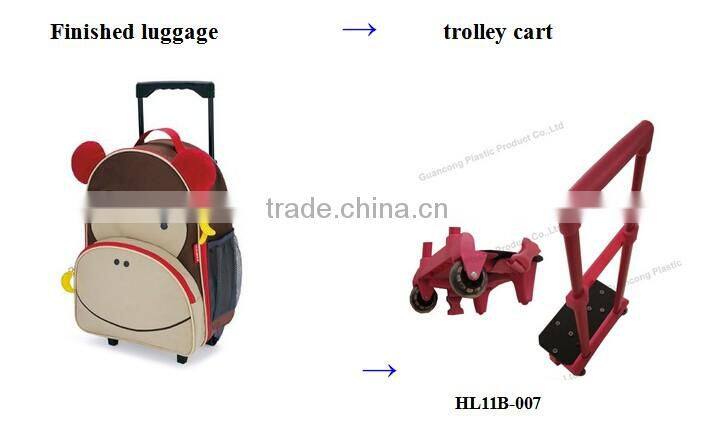 Light foldable/removable pull cart trolley handle for backpack