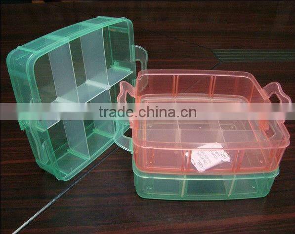 Plastic pretty compartment storage box with lids