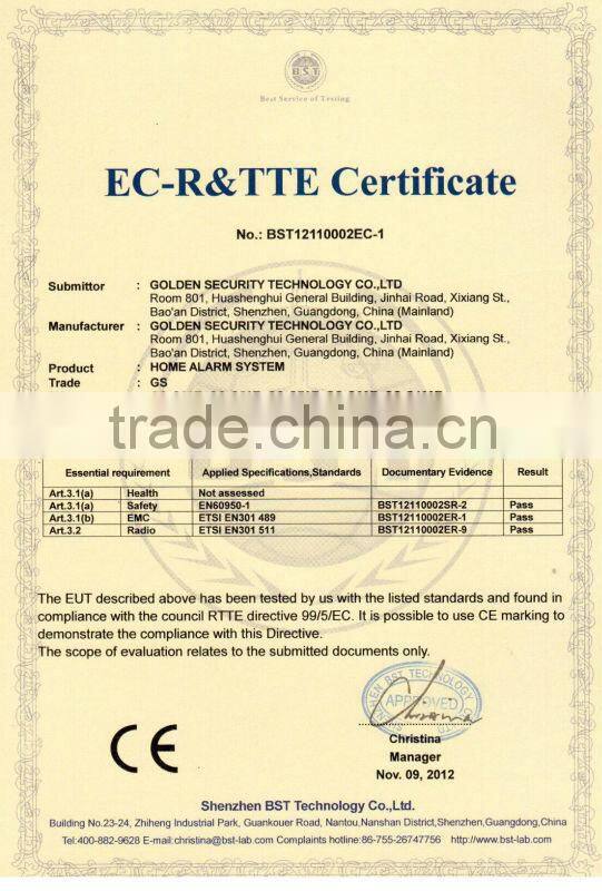 LCD intelligent Wireless home security alarm system with APP application on iphone