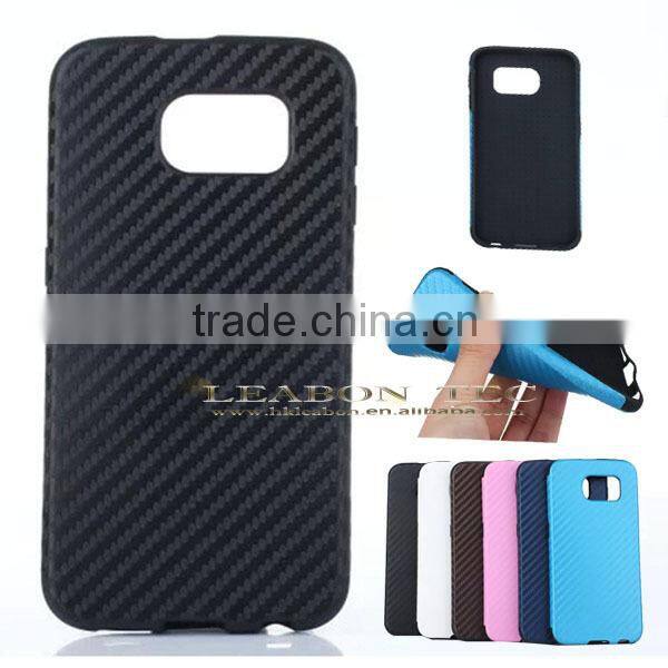high quality ultrathin carbon fiber style Soft TPU Back Cover Case For Samsung Galaxy S6