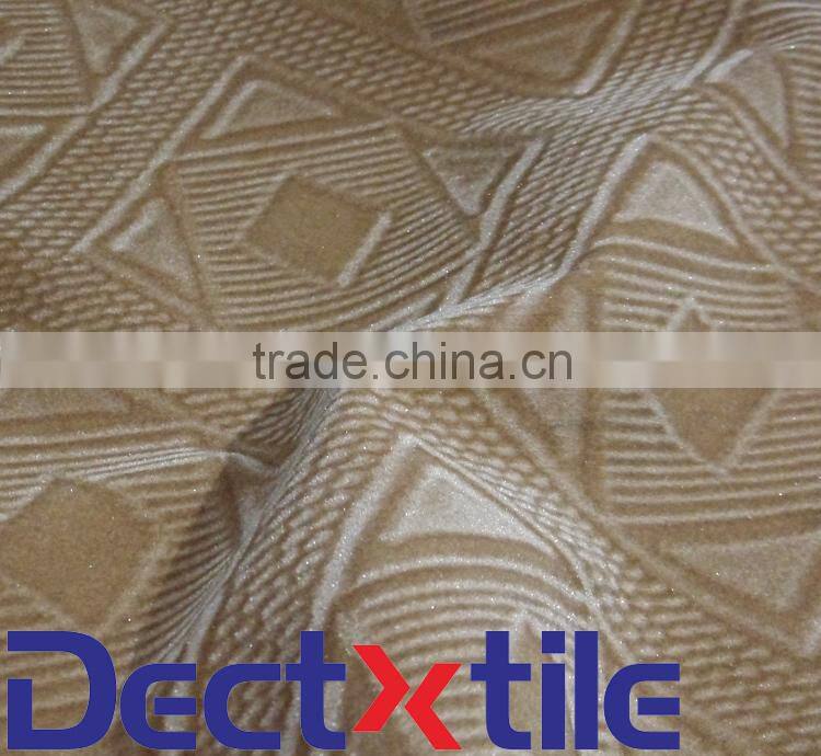 100%Polyester Embossed Flocking Knitted Fabric Roll For Sofa