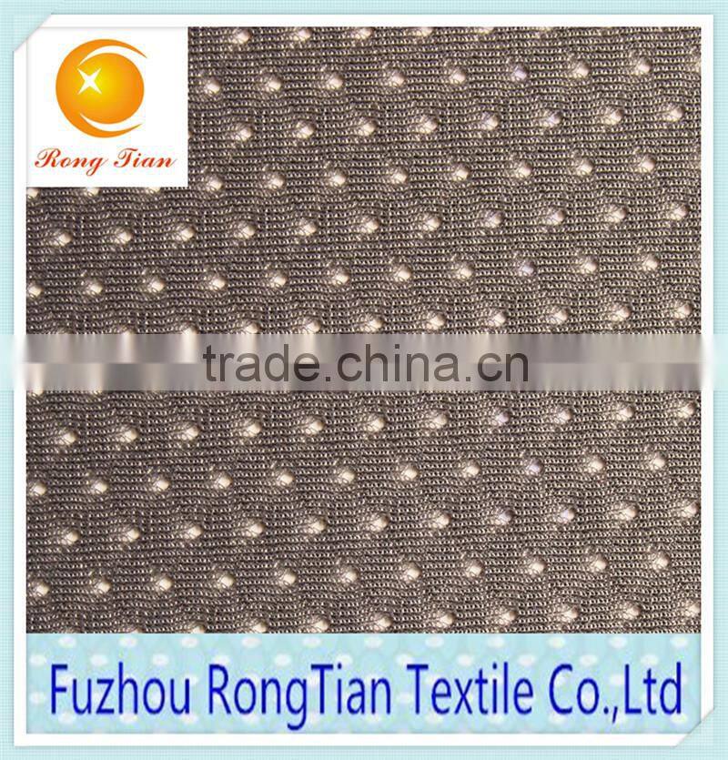 Wholesale polyester knitted hole mesh eyelet sportwear fabric