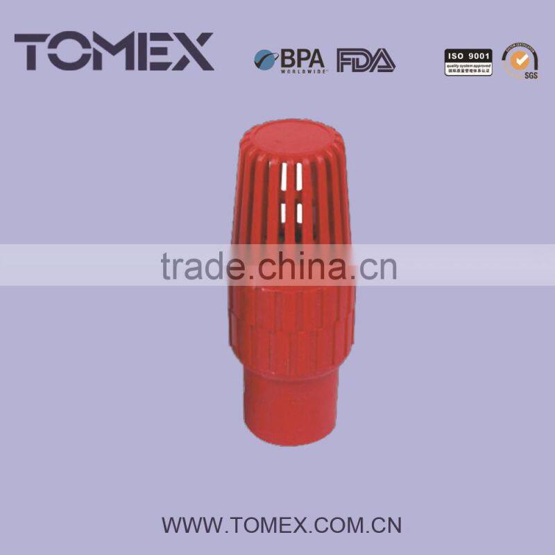 2015 made in China plastic pvc pipe fittings red blue dark 4 inch foot valve