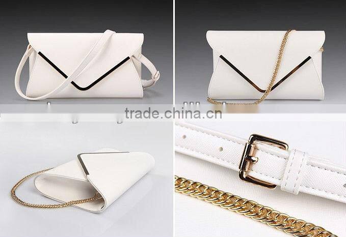 Elegant Purple Plain Leather Clutch Envelope Bag