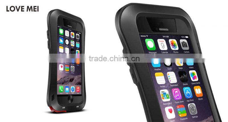 2016 Lovemei Shockproof Dropproof Glass Metal Case Cover For iPhone 6
