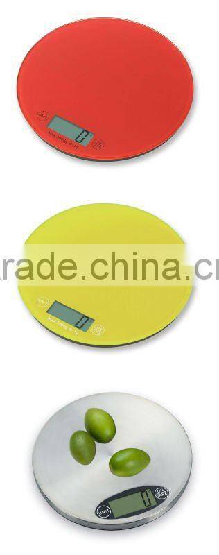 rBlack round glass Digital Kitchen Scale 5kg 1gram