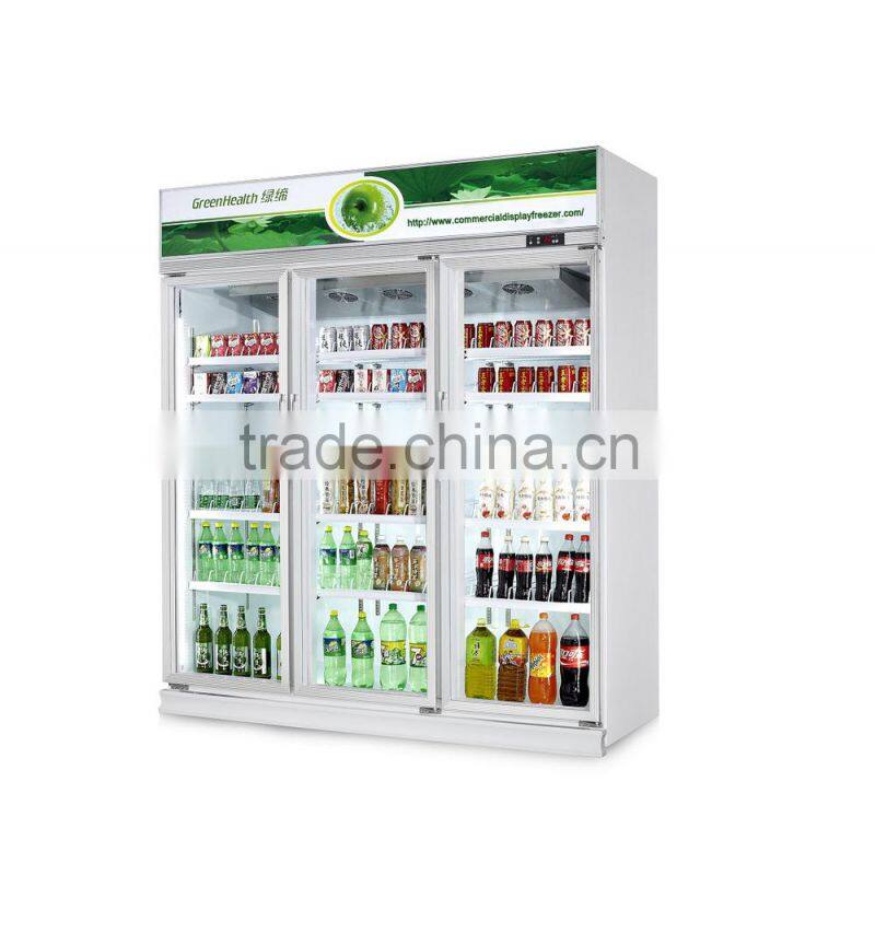 supermarket glass door freezer showcase display