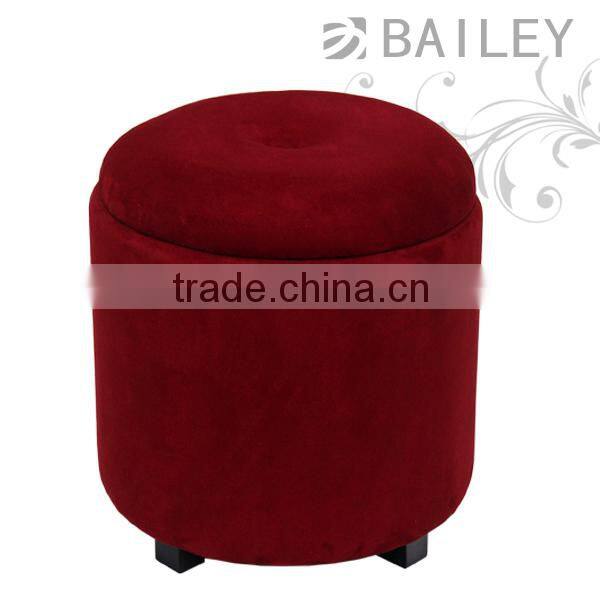 Fabric Storage Round Ottoman Pouf With Tray