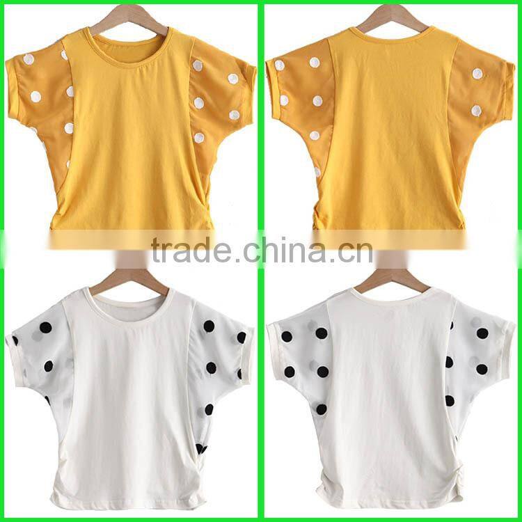 2015 hot sale children wear lovely pattern cotton with children chiffon dress and kids wholesale tshirt with kids wear manufactu