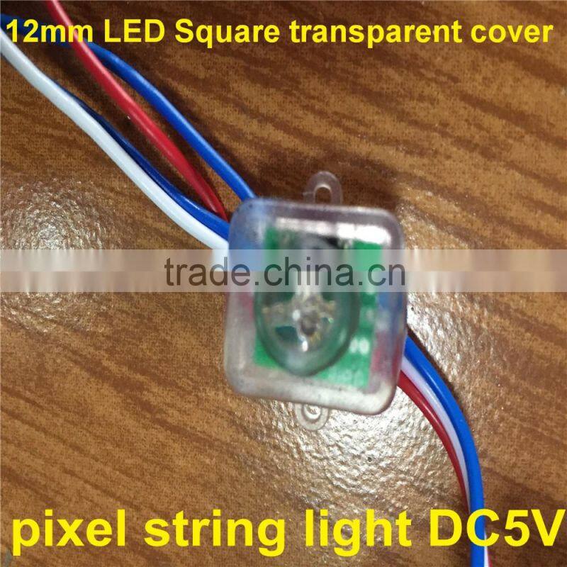 transparent cover Magenic color 0.3w/pc 12mm dc5v led pixel light string