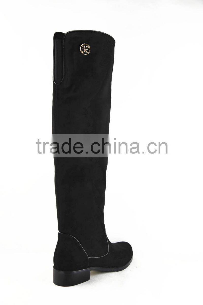 OLZ31 2015 new supplied round toe boots winter flat platform shoes fashion winter knee high flat boots