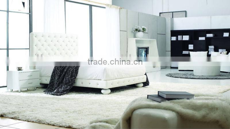 bedroom furniture white leather soft bed DH813