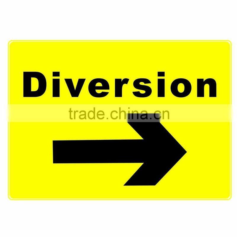 Reflective adhesive Diversion right traffic sign