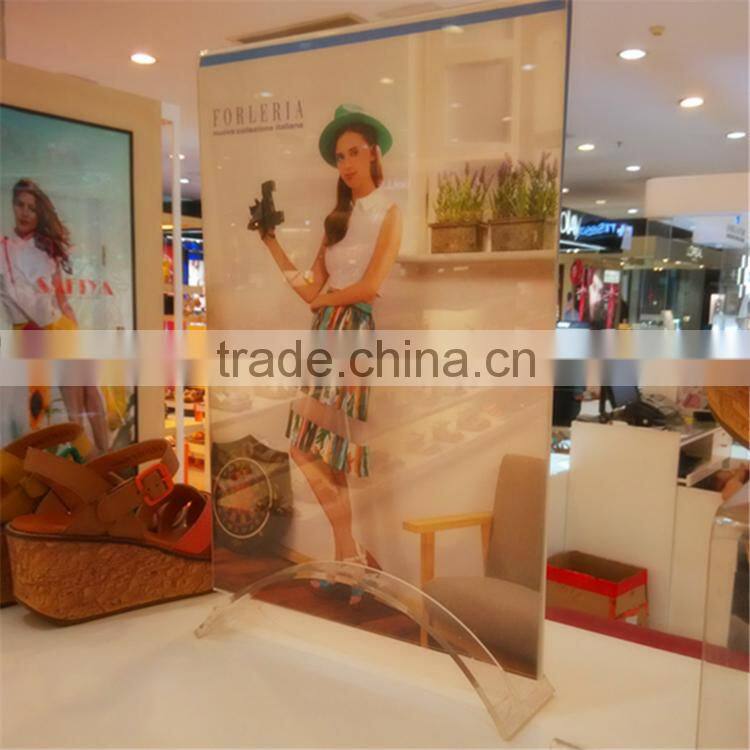 Shoe store acrylic plastic poster holder, a3 acrylic sign holder