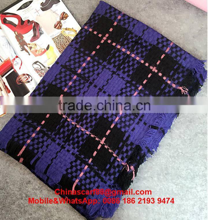 Wholesale plaid cashmere shawl