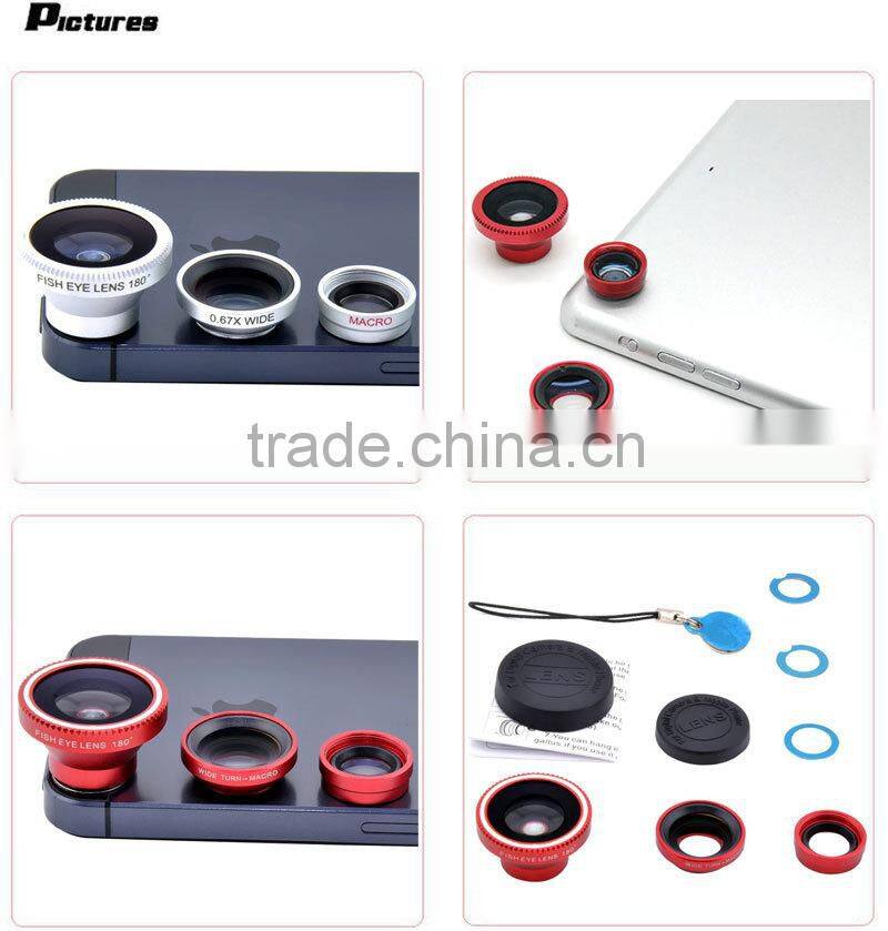 2016 on sales mobile phone camera lens with magnetic mount fisheye+0.67x wide-angle+10x macro 3 in 1 combo for iphone smartphone