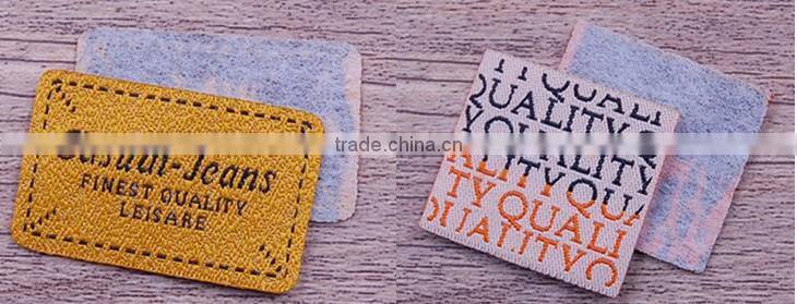 Private tow layer apparel jeans cloth blank label woven design manufacturers