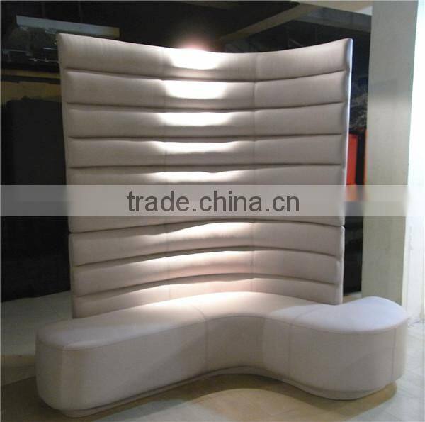 Wall Mounted Luxury White Leather Restaurant Booth, Public Area Furniture