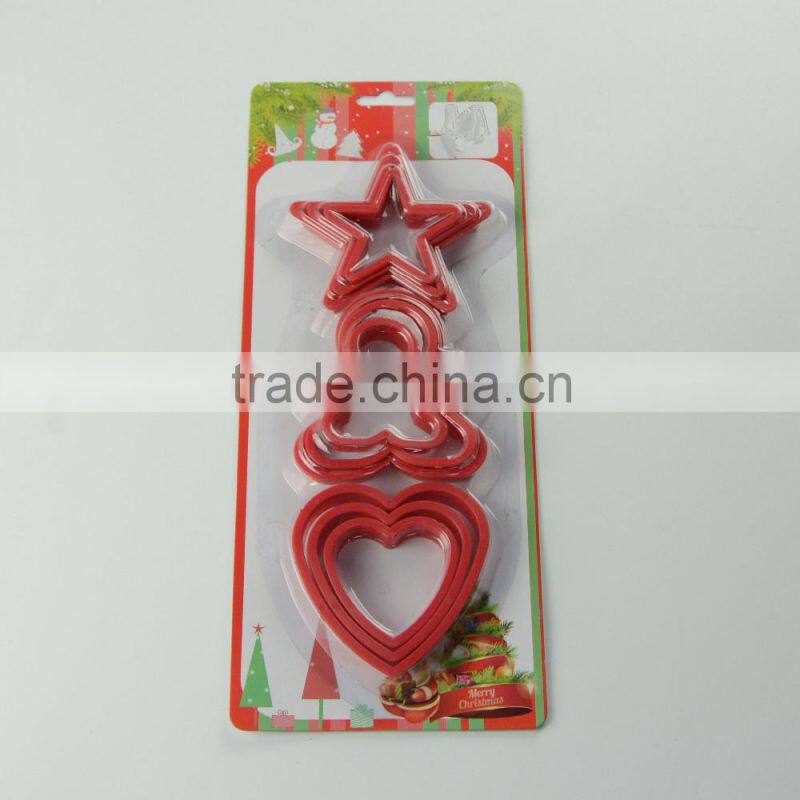 Christmas shaped silicone cookie stamp with wooden handle set