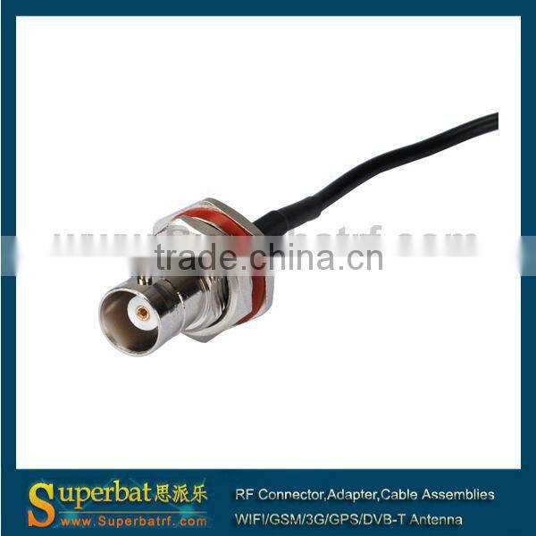 BNC jumper cable BNC female bulkhead with O-ring to MS-147 male right angle