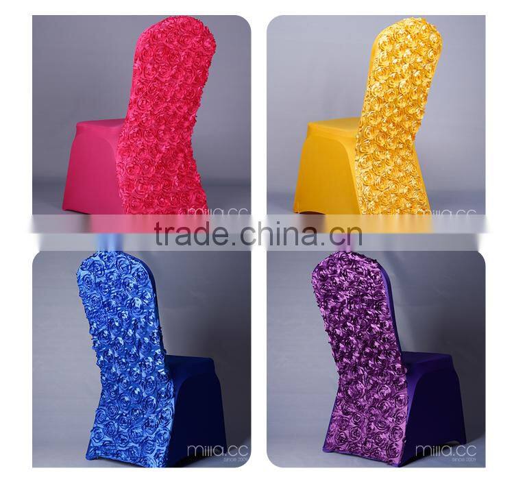 New Design Rosette Spandex Chair Cover for Wedding Hotel And Banquet
