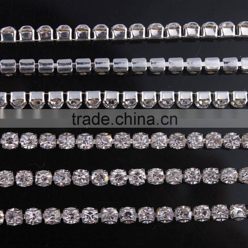 New arrival glass Crystal rhinestone cup chain for shoes