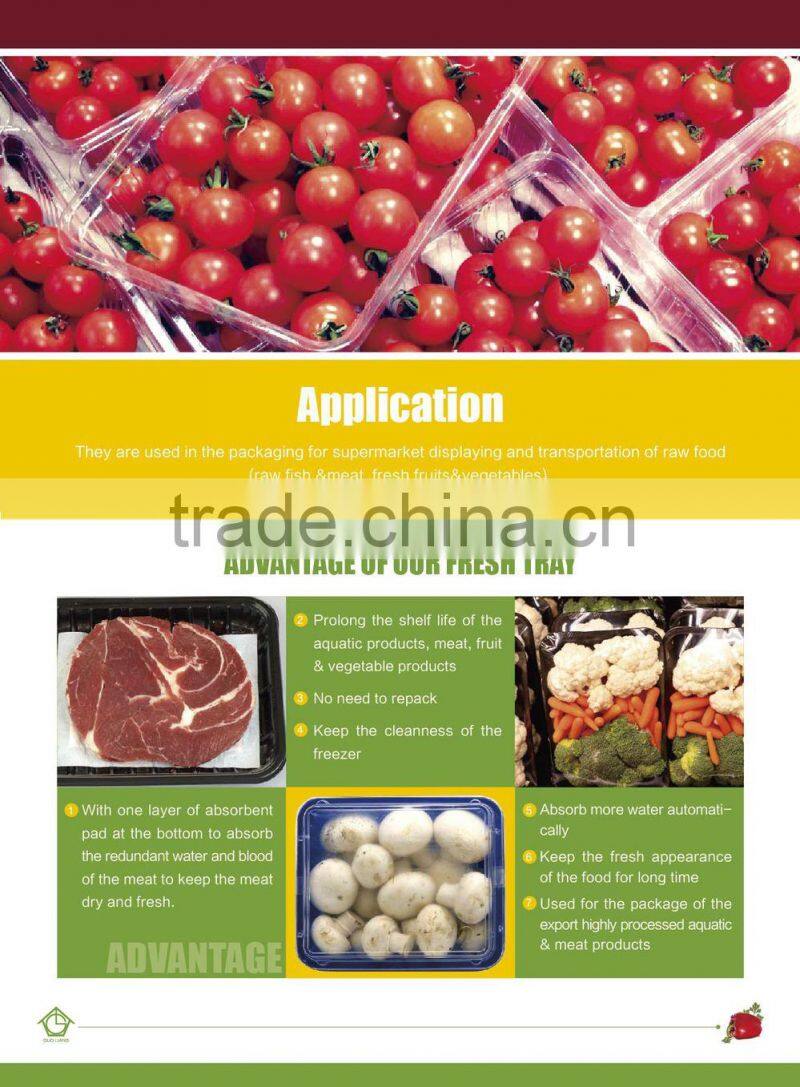 Onsite Check 7YR Alibaba Golden Supplier Absorbent Plastic Food Tray For Fish