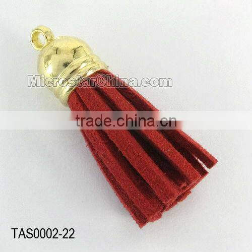 Tassel fit for key chain, Korea suede, about 33.5*10mm, mixed color