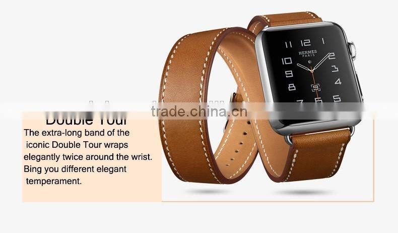 New 1:1 Original Quality Cuff Bracelet Strap Leather Watchband for Apple Watch Band 42mm 38mm With Metal Adapters