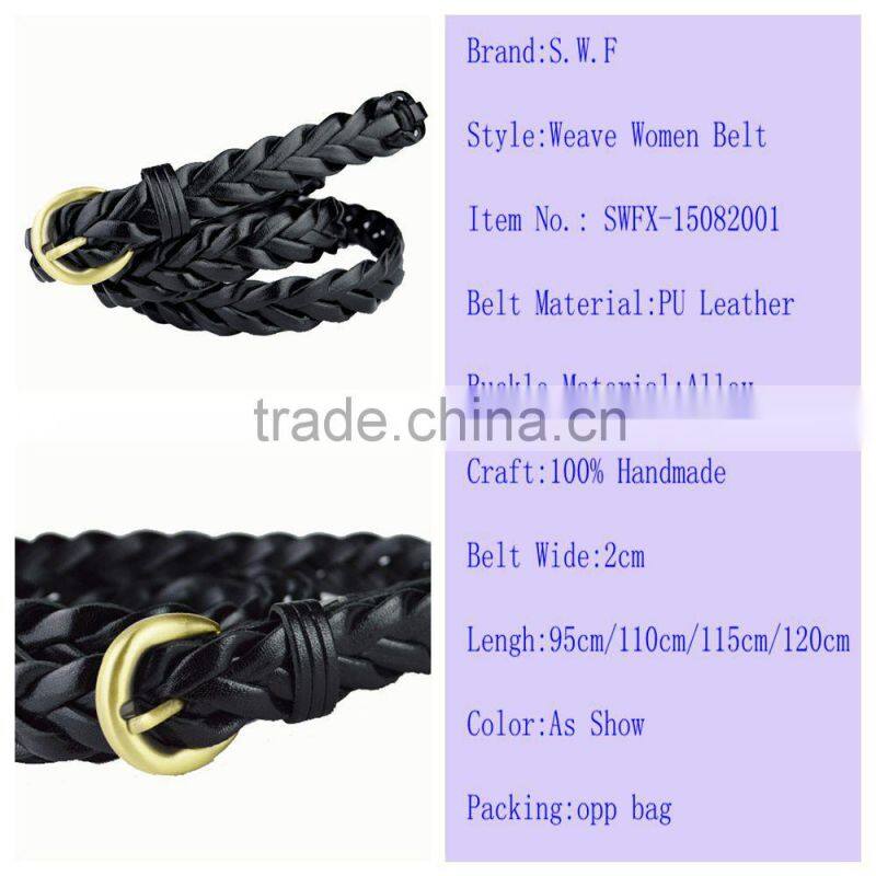Drop Shipping 2cm Wide 100% Handmade Weave Belt For Girl