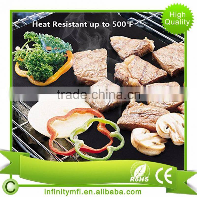 High Quality IN521 Mat BBQ Grill Mat Nonstick Oven Liner BBQ Grill Mat For Electric, Gas And Toaster Oven Teflon Cook Sheet